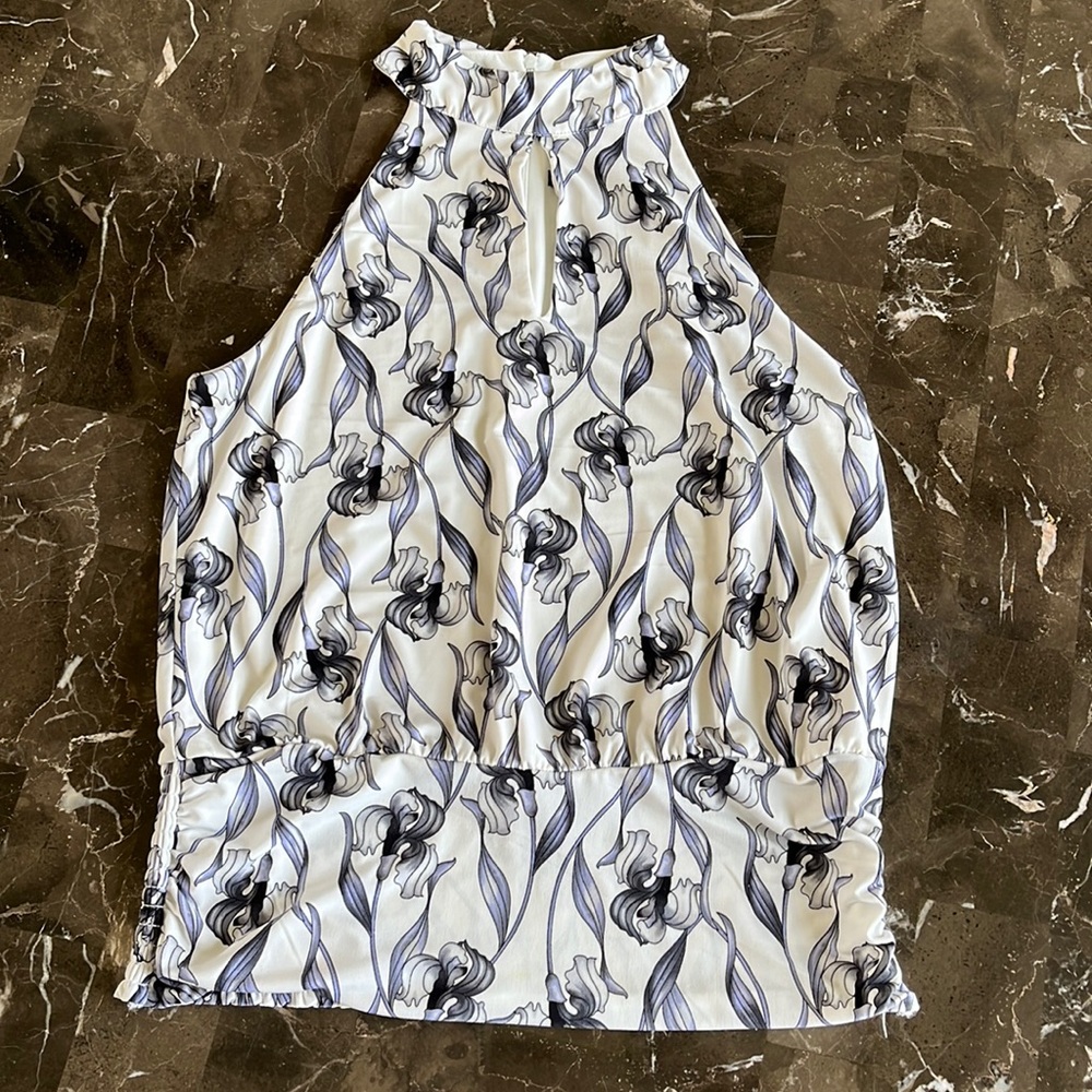 WHBM Wedgewood blue halter top